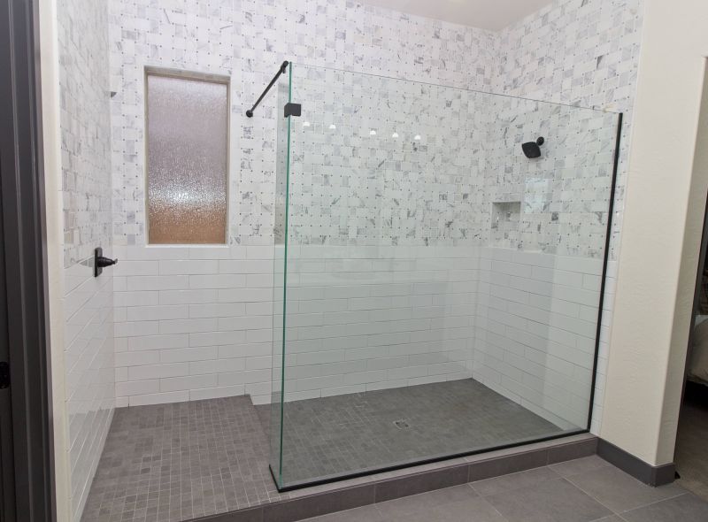 Contemporary Shower with Bench
